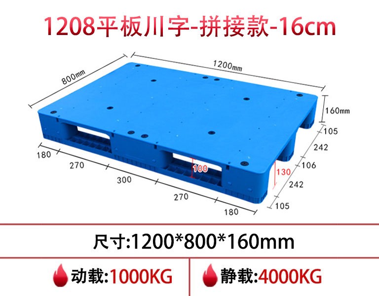 軒盛塑業(yè)1208平板川字塑料貨物托盤(pán)